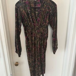 Issa London Black and Pink Long Sleeve Dress
